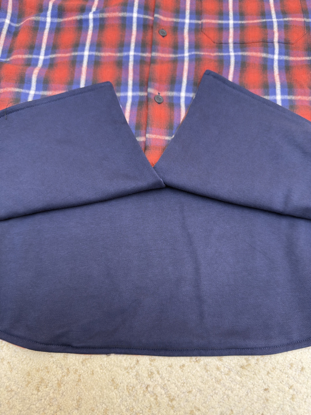 Balenciaga 巴黎世家 格纹双层衬衫 外套 长袖 红蓝色 B5 768767TRM226104