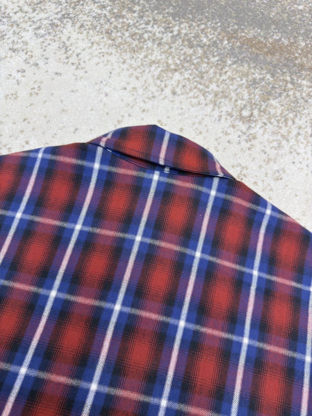 Balenciaga 巴黎世家 格纹双层衬衫 外套 长袖 红蓝色 B5 768767TRM226104