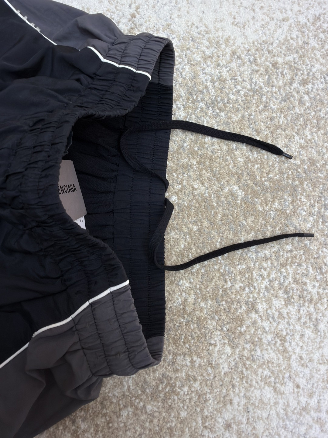 Balenciaga 巴黎世家 PUMA 彪马联名款 刺绣松紧腰休闲裤 运动裤 长裤 裤子 黑色 B0 850701TTO041485