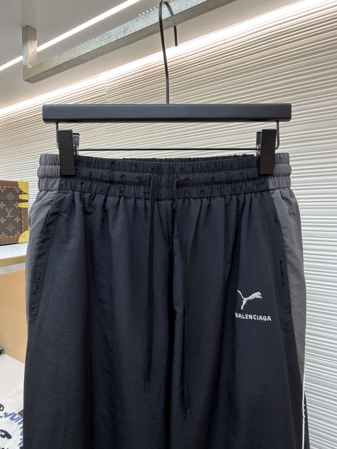 Balenciaga 巴黎世家 PUMA 彪马联名款 刺绣松紧腰休闲裤 运动裤 长裤 裤子 黑色 B0 850701TTO041485