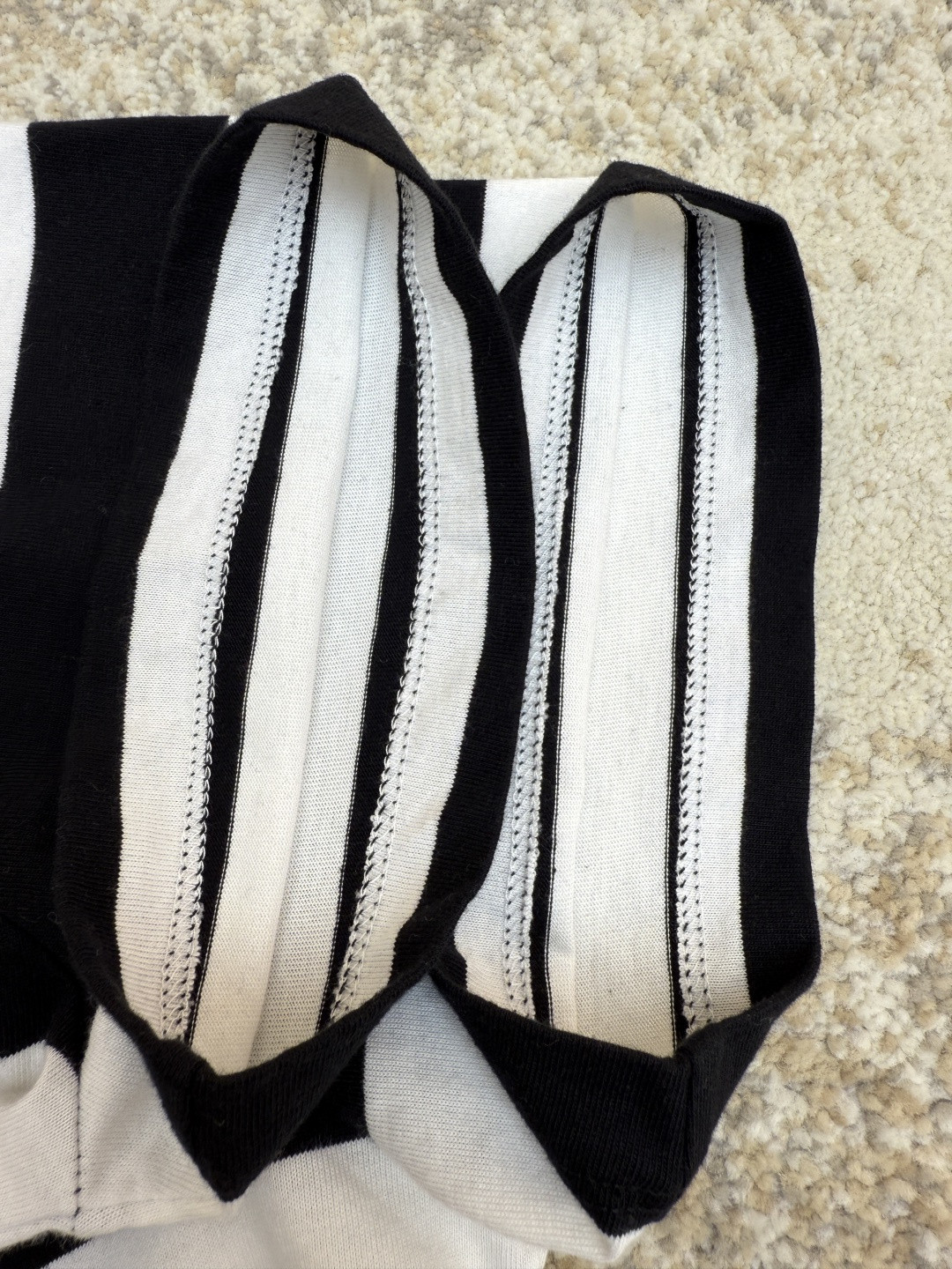 CELINE 赛琳 凯旋门logo条纹圆领短袖 T恤 夏款 黑白 A0 RX02Q326E-38AW