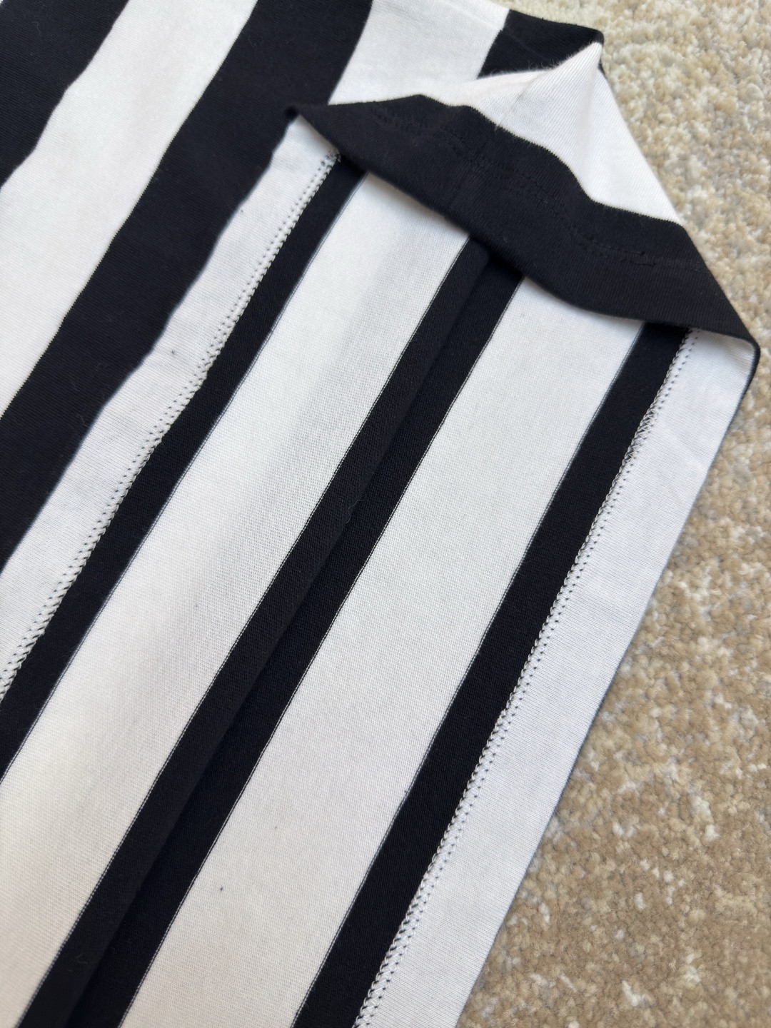 CELINE 赛琳 凯旋门logo条纹圆领短袖 T恤 夏款 黑白 A0 RX02Q326E-38AW