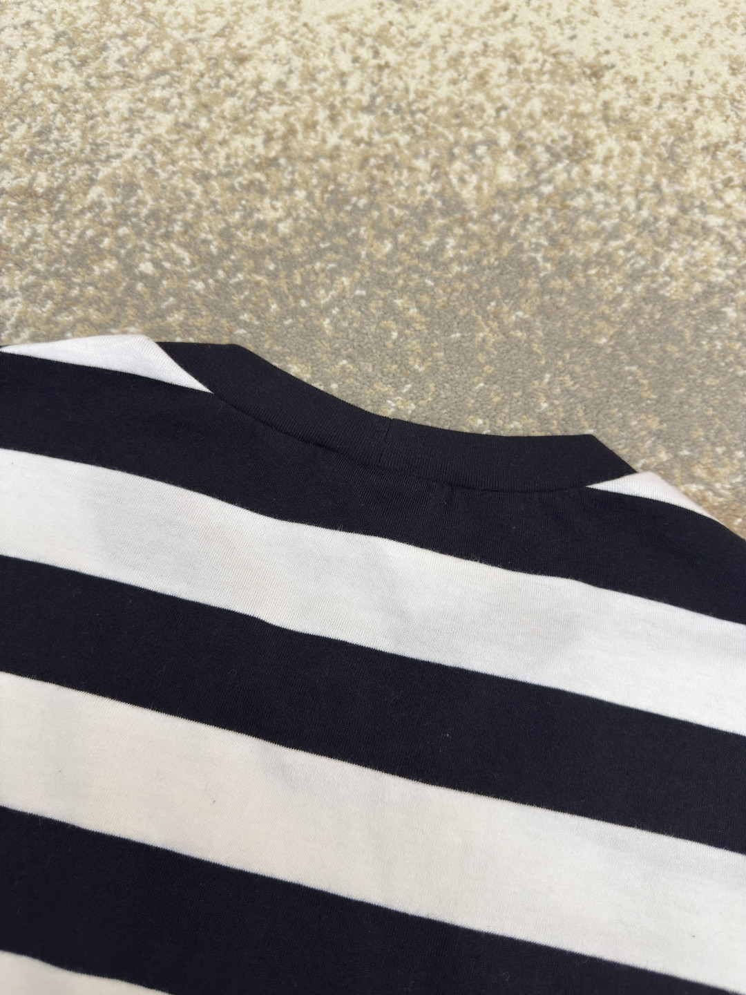 CELINE 赛琳 凯旋门logo条纹圆领短袖 T恤 夏款 黑白 A0 RX02Q326E-38AW