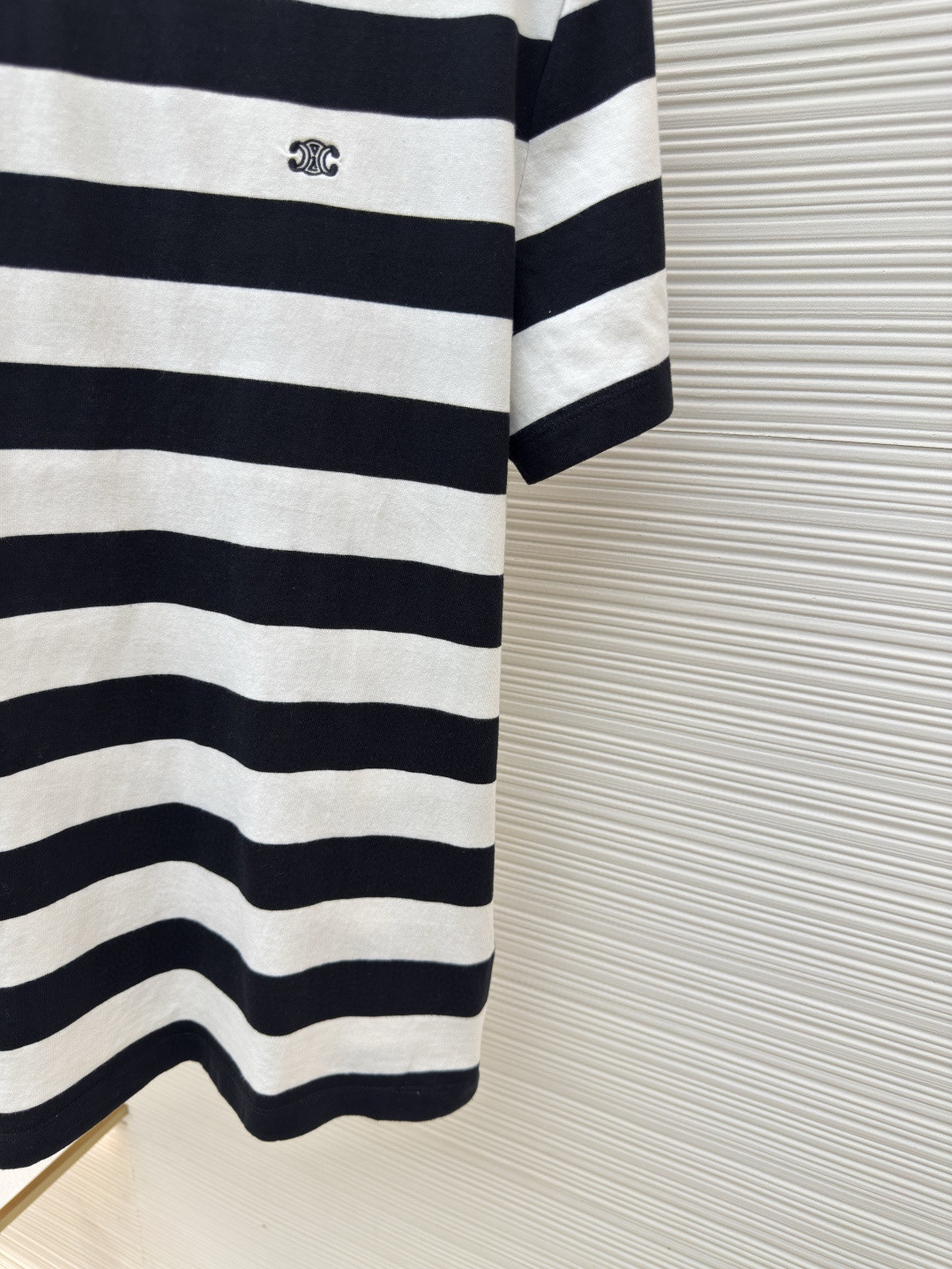 CELINE 赛琳 凯旋门logo条纹圆领短袖 T恤 夏款 黑白 A0 RX02Q326E-38AW