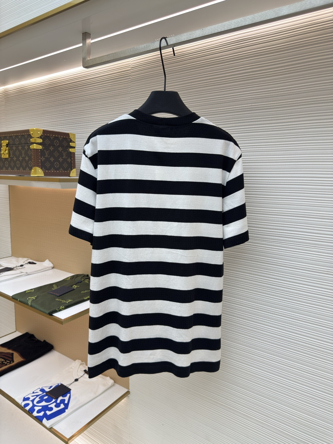 CELINE 赛琳 凯旋门logo条纹圆领短袖 T恤 夏款 黑白 A0 RX02Q326E-38AW