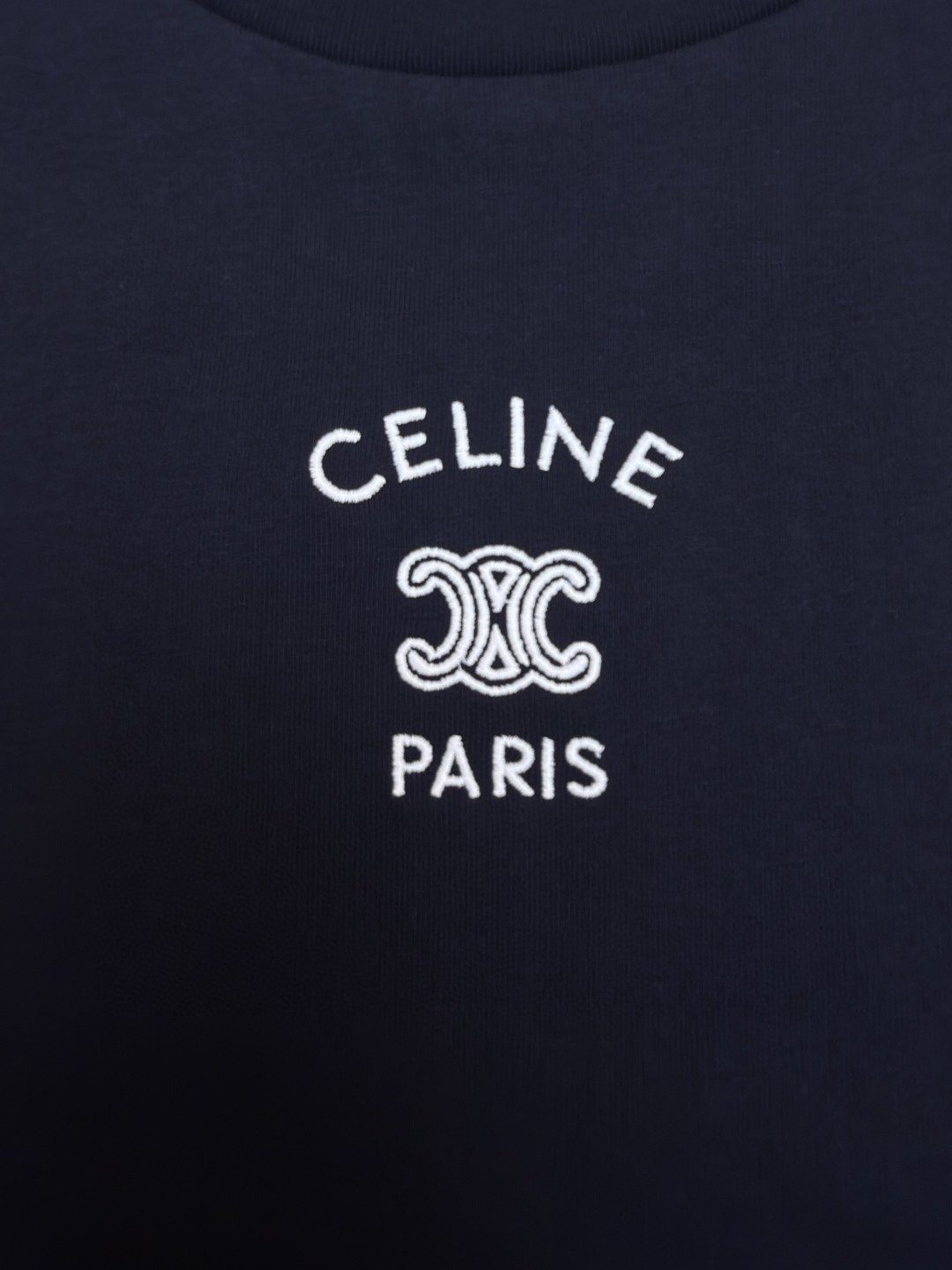 CELINE 赛琳 纯色logo印花圆领短袖 T恤 夏款 白色 灰色 蓝色 A0 RX0LJ1242-01OB