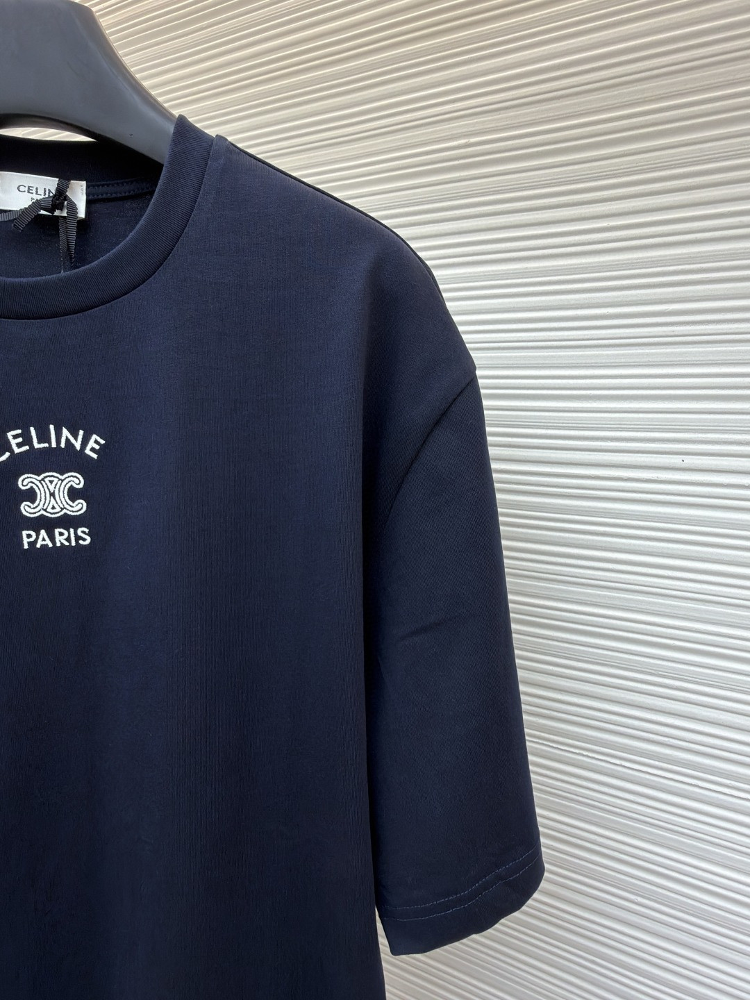 CELINE 赛琳 纯色logo印花圆领短袖 T恤 夏款 白色 灰色 蓝色 A0 RX0LJ1242-01OB