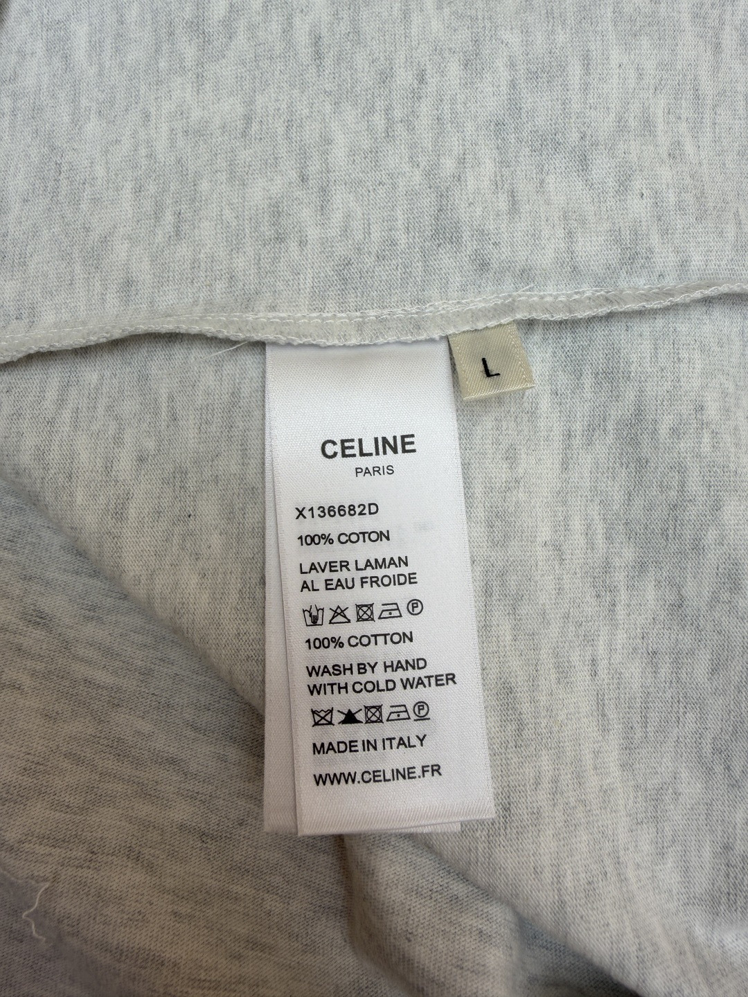 CELINE 赛琳 纯色logo印花圆领短袖 T恤 夏款 白色 灰色 蓝色 A0 RX0LJ1242-01OB