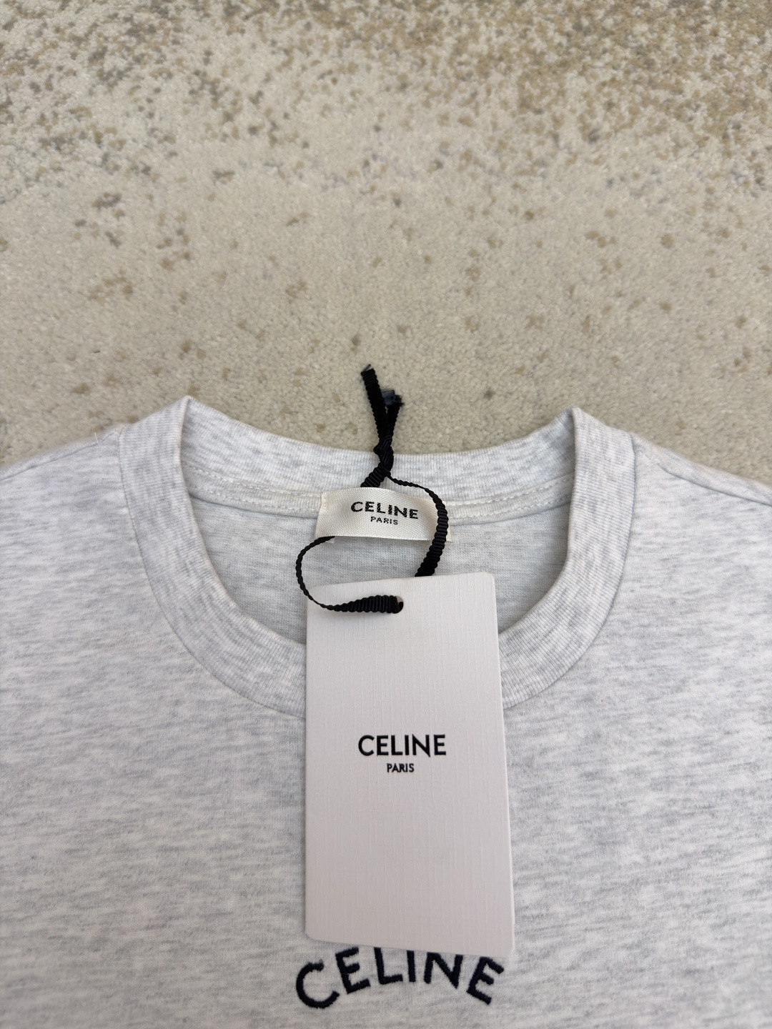 CELINE 赛琳 纯色logo印花圆领短袖 T恤 夏款 白色 灰色 蓝色 A0 RX0LJ1242-01OB