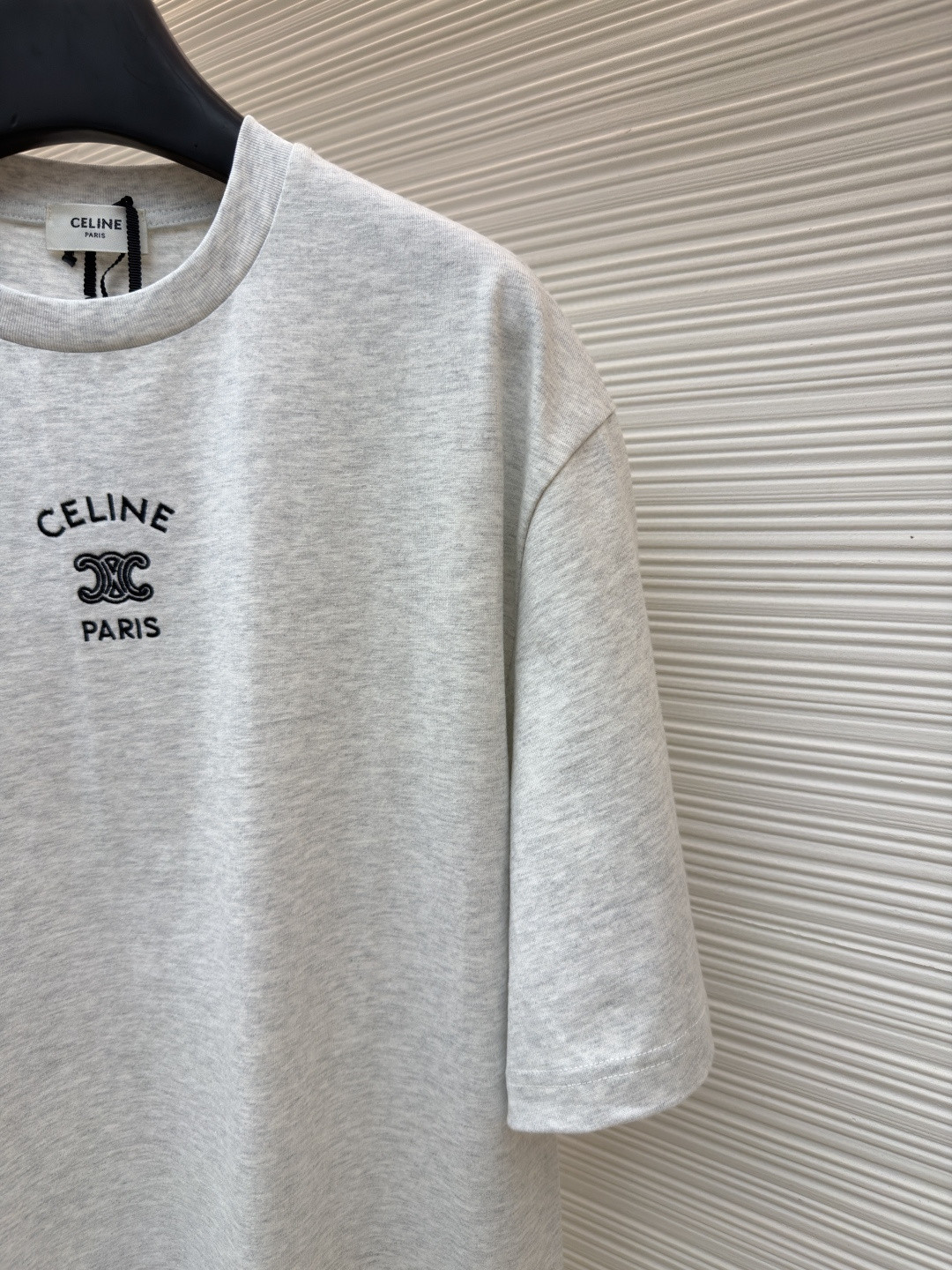 CELINE 赛琳 纯色logo印花圆领短袖 T恤 夏款 白色 灰色 蓝色 A0 RX0LJ1242-01OB