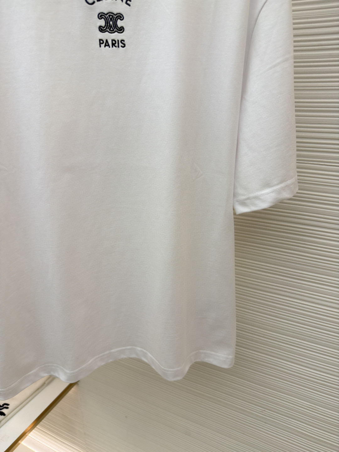 CELINE 赛琳 纯色logo印花圆领短袖 T恤 夏款 白色 灰色 蓝色 A0 RX0LJ1242-01OB