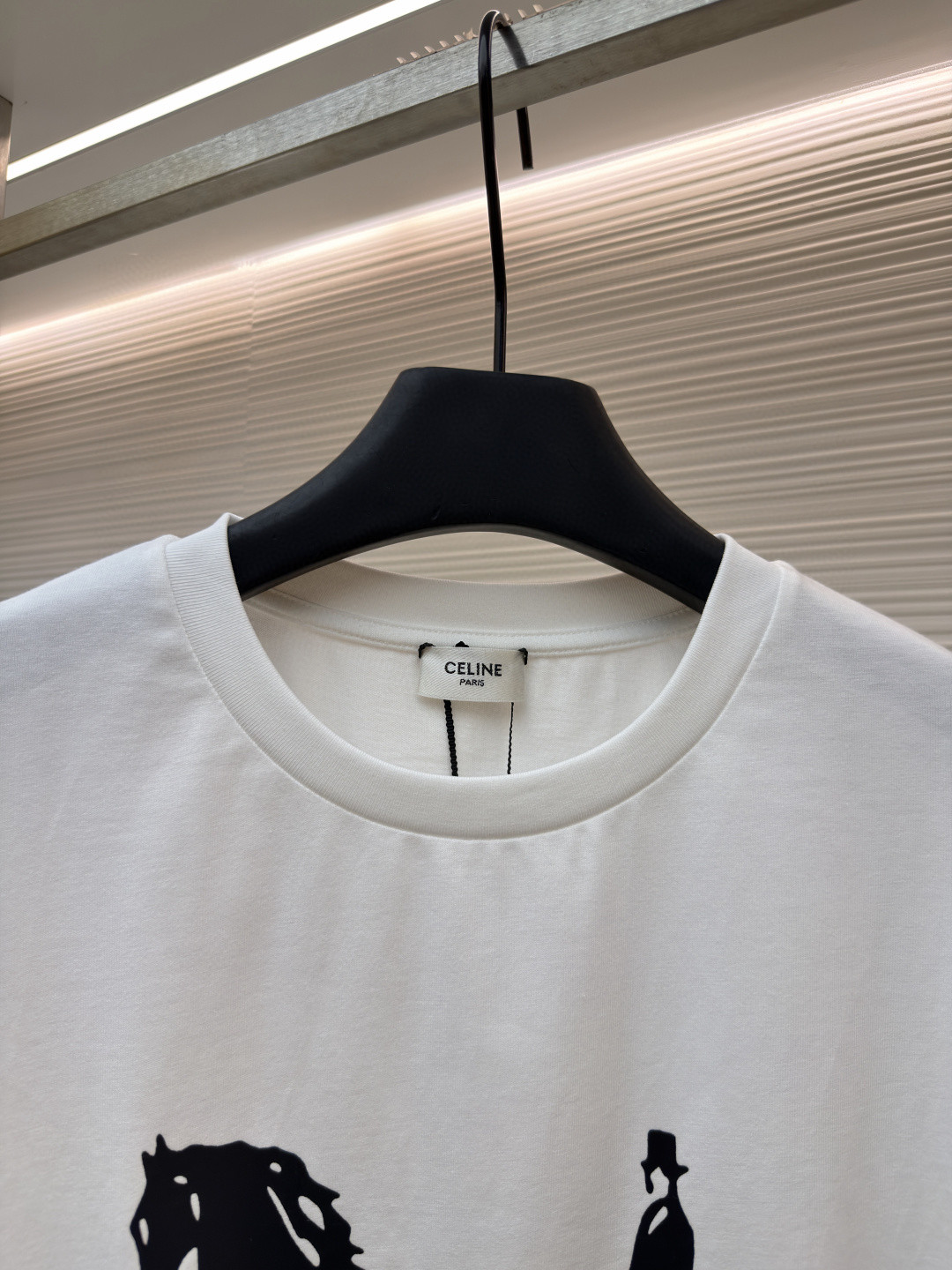 CELINE 赛琳 马车印花圆领短袖 T恤 夏款 黑色 白色 A0 RX0LB1242-01OK