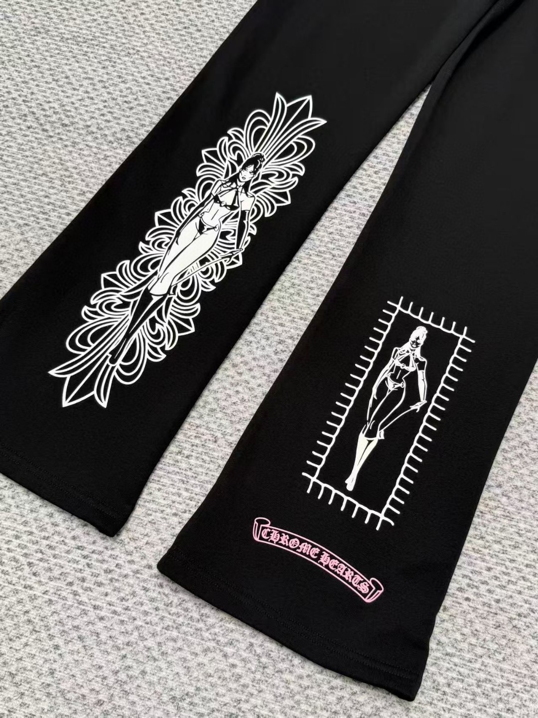 Chrome Hearts 克罗心 Deadlydoll 联名款 松紧腰卫裤 休闲裤 裤子 长裤 运动裤 女款 黑色 B0