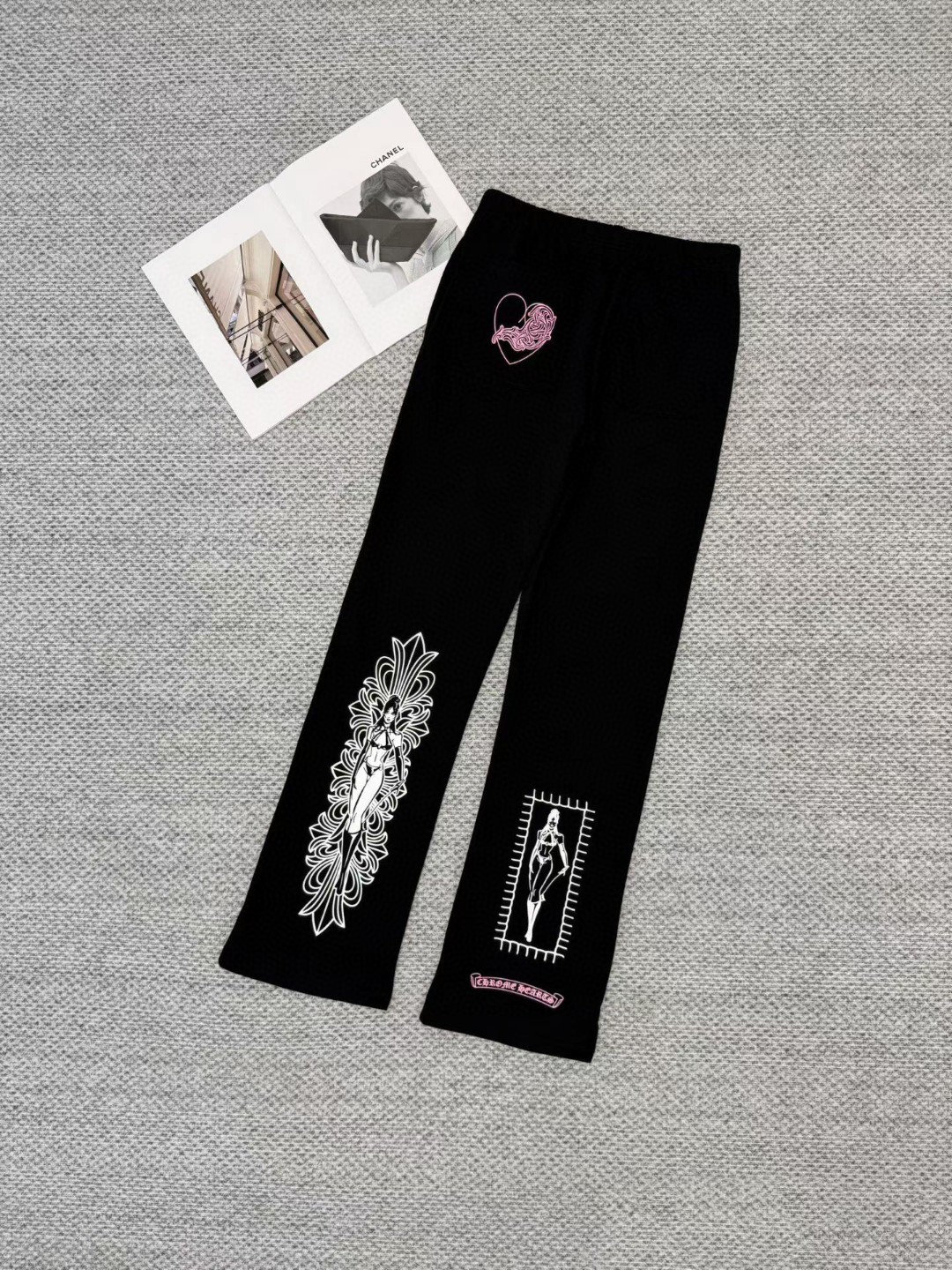 Chrome Hearts 克罗心 Deadlydoll 联名款 松紧腰卫裤 休闲裤 裤子 长裤 运动裤 女款 黑色 B0