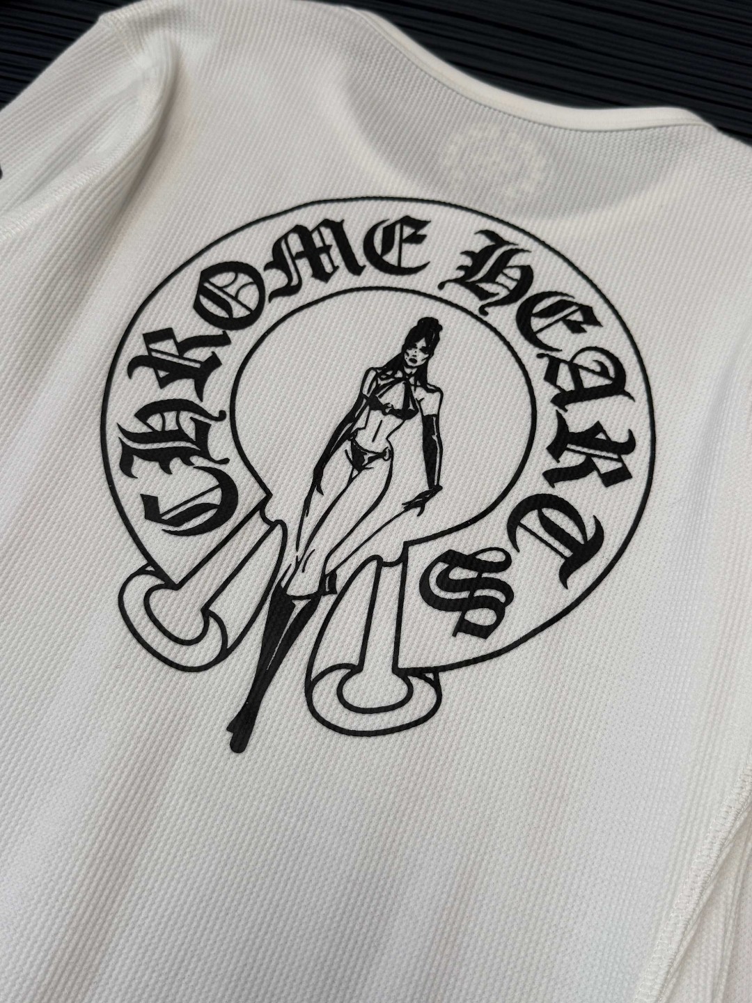 Chrome Hearts 克罗心 Deadlydoll 联名款 华夫格女神长袖T恤 打底衫 女款 白色 黑色 A5