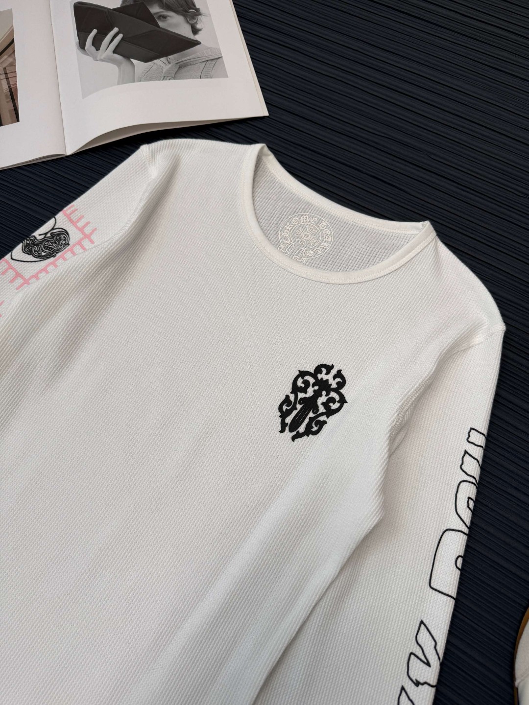 Chrome Hearts 克罗心 Deadlydoll 联名款 华夫格女神长袖T恤 打底衫 女款 白色 黑色 A5