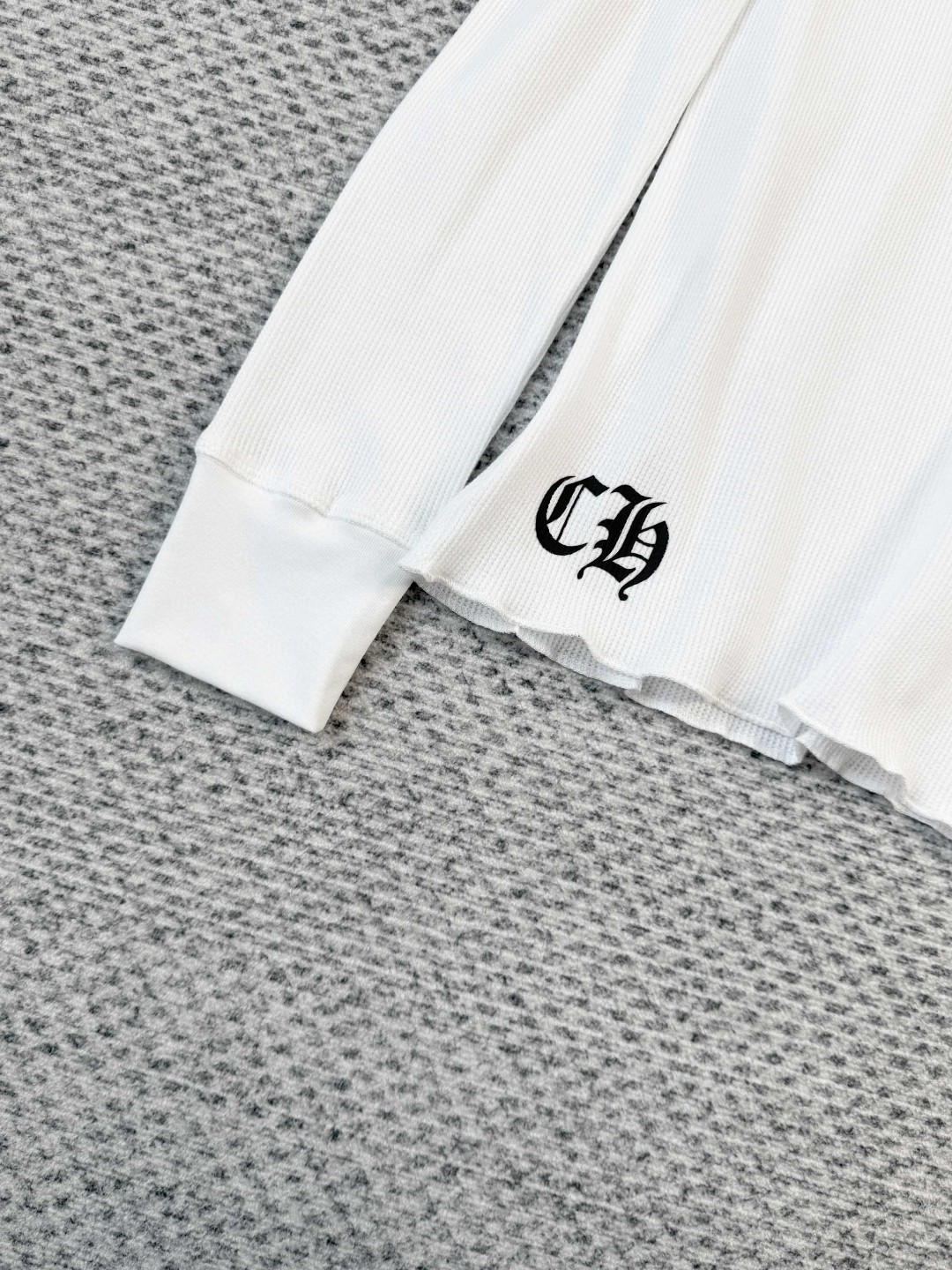 Chrome Hearts 克罗心 华夫格系列 红蓝撞色长袖T恤 打底衫 女款 白色 黑色 A5