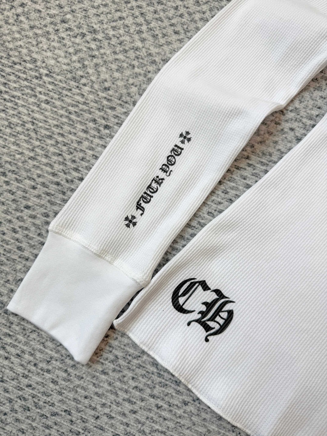 Chrome Hearts 克罗心 华夫格系列 三元马蹄长袖T恤 打底衫 女款 白色 A5