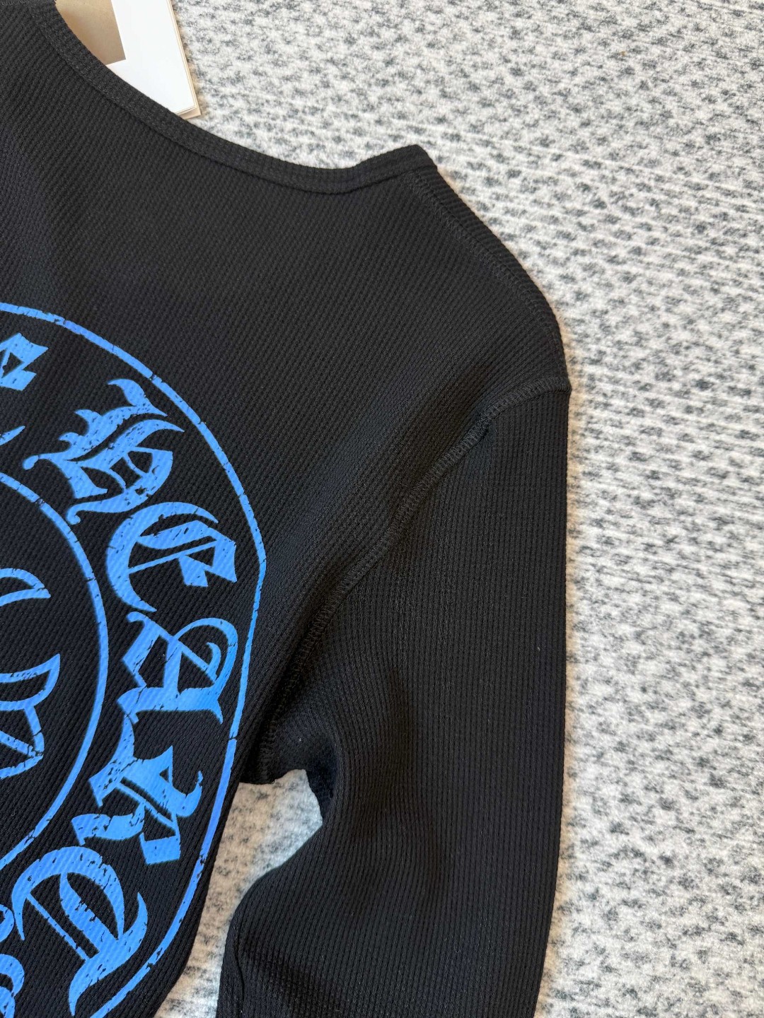 Chrome Hearts 克罗心 华夫格系列 蓝色马蹄长袖T恤 打底衫 女款 黑色 A5