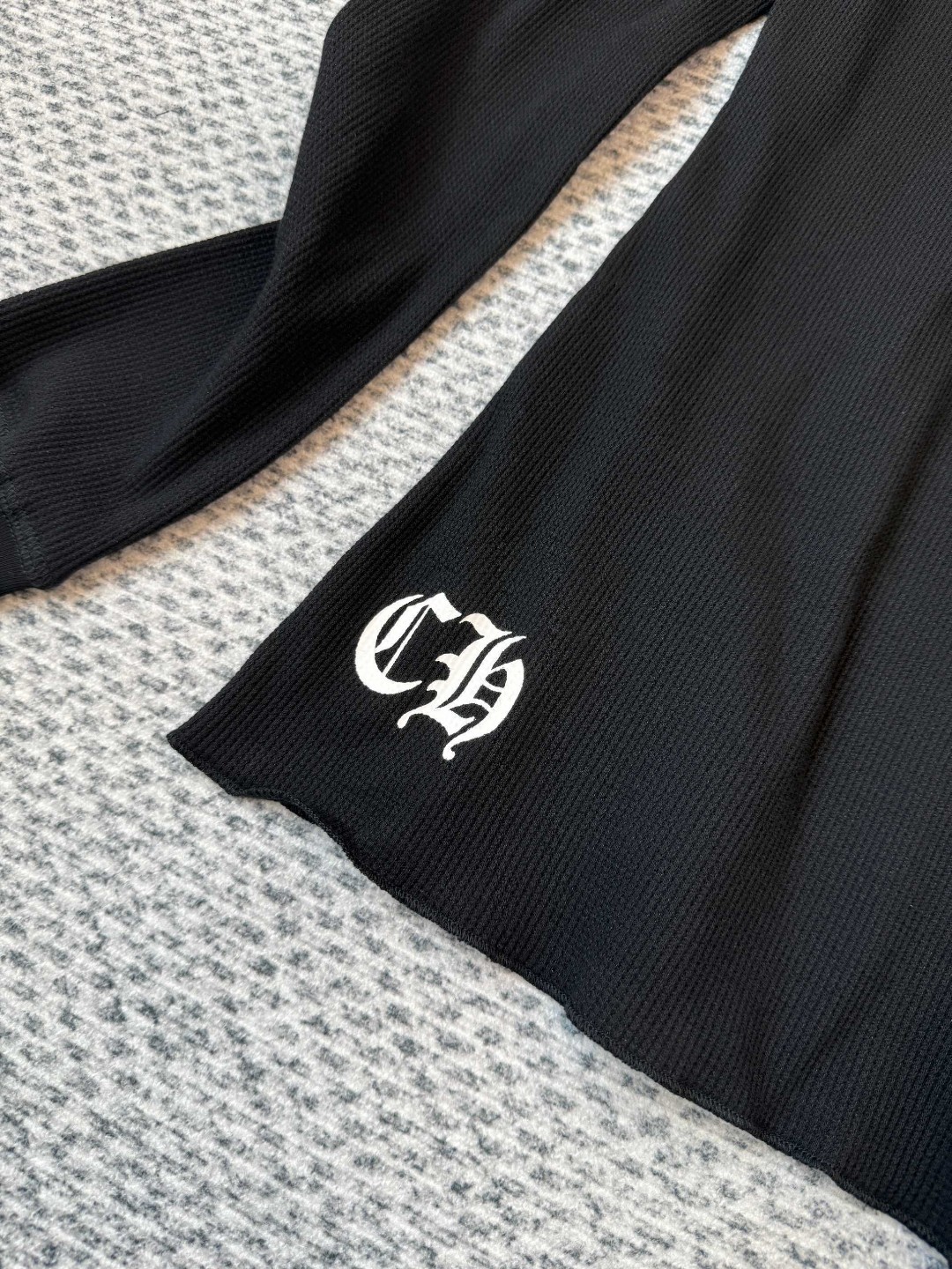 Chrome Hearts 克罗心 华夫格系列 蓝色马蹄长袖T恤 打底衫 女款 黑色 A5