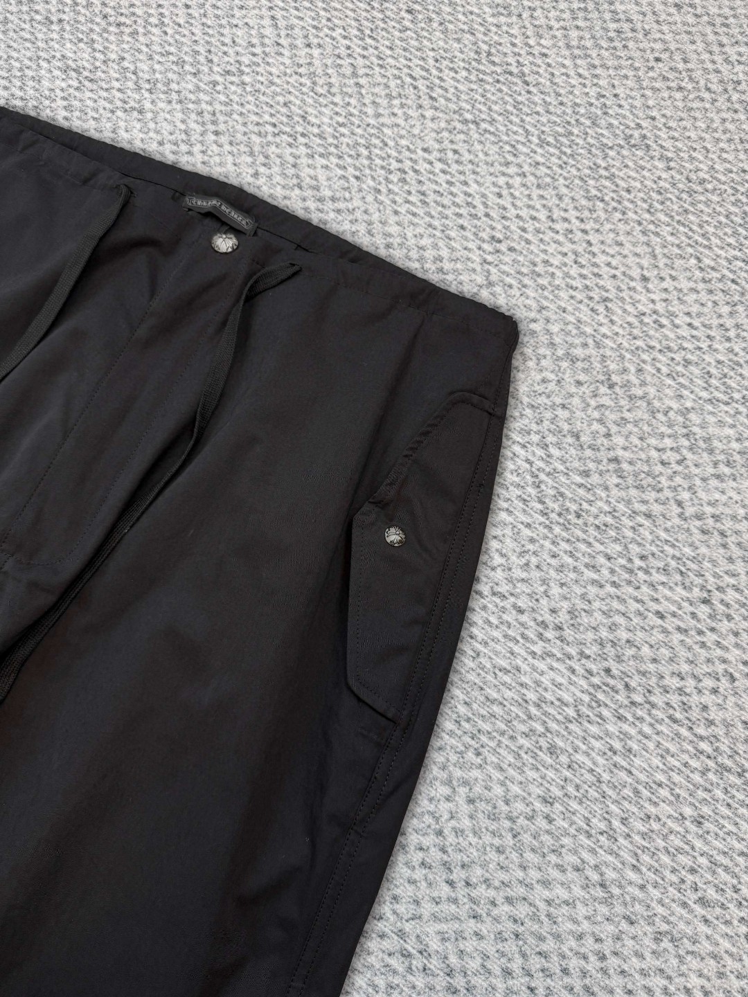 Chrome Hearts 克罗心 彩色皮袖十字架抽绳松紧腰休闲裤 裤子 长裤 运动裤 夏季 女款 黑色 白色 B0