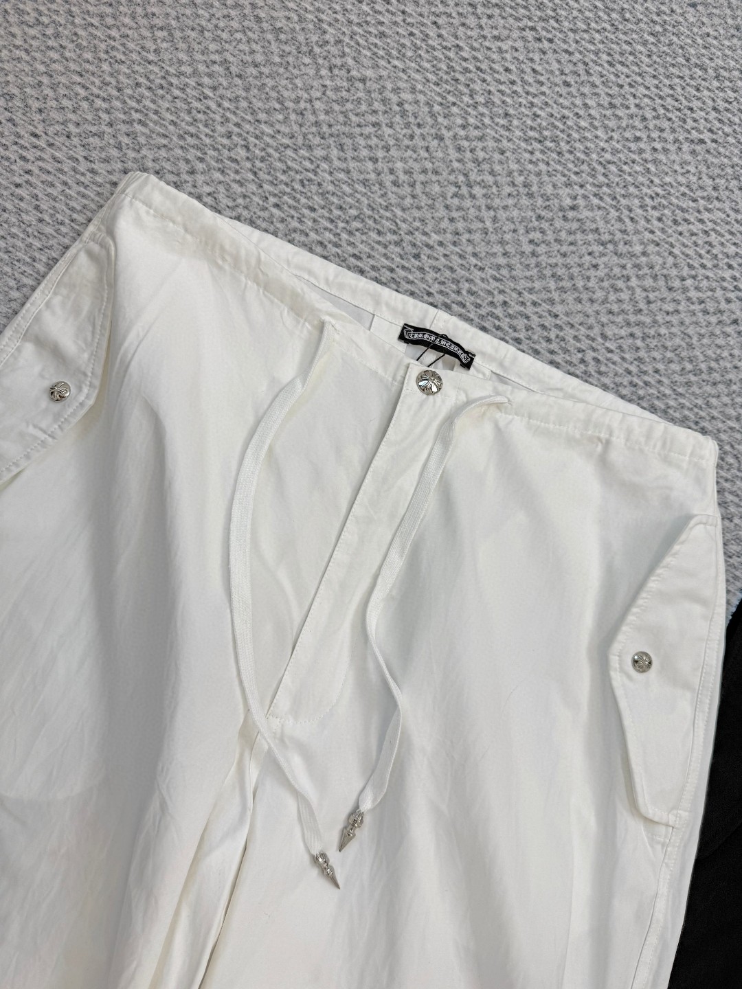 Chrome Hearts 克罗心 彩色皮袖十字架抽绳松紧腰休闲裤 裤子 长裤 运动裤 夏季 女款 黑色 白色 B0