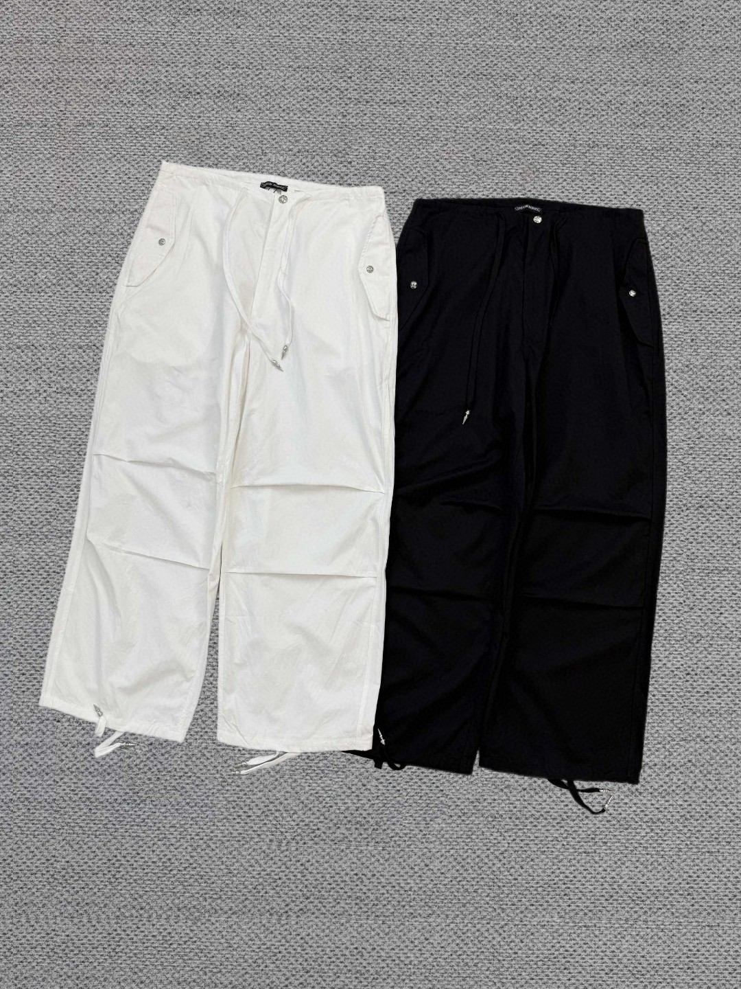 Chrome Hearts 克罗心 彩色皮袖十字架抽绳松紧腰休闲裤 裤子 长裤 运动裤 夏季 女款 黑色 白色 B0