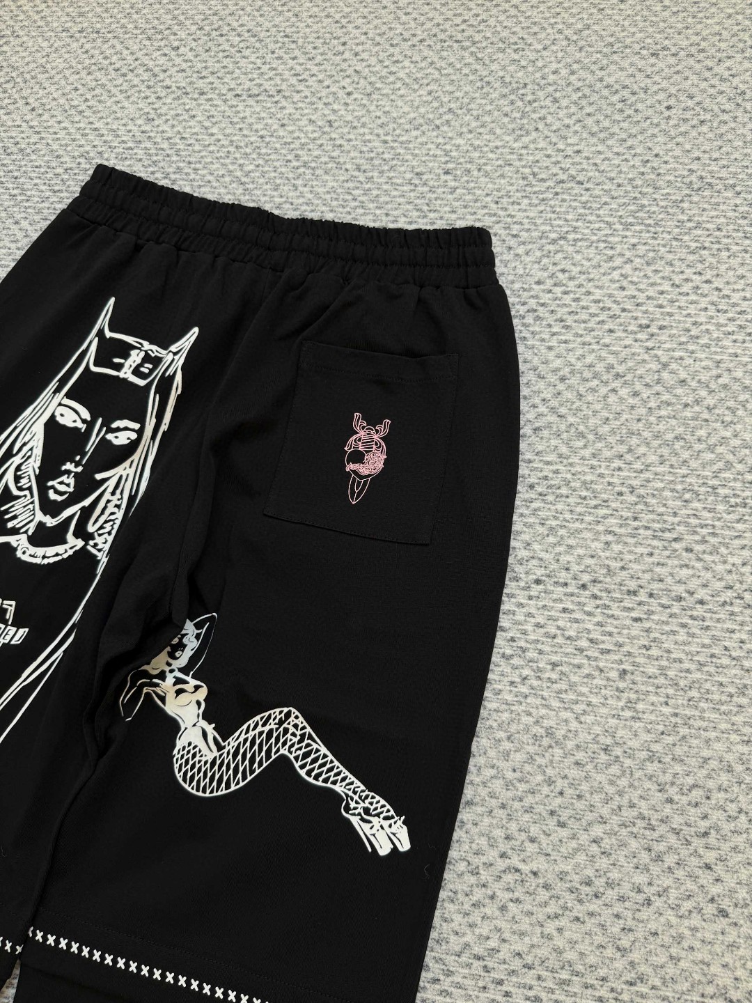 Chrome Hearts 克罗心 漫画松紧腰卫裤 裤子 长裤 休闲裤 运动裤 夏季 女款 黑色 白色 B0