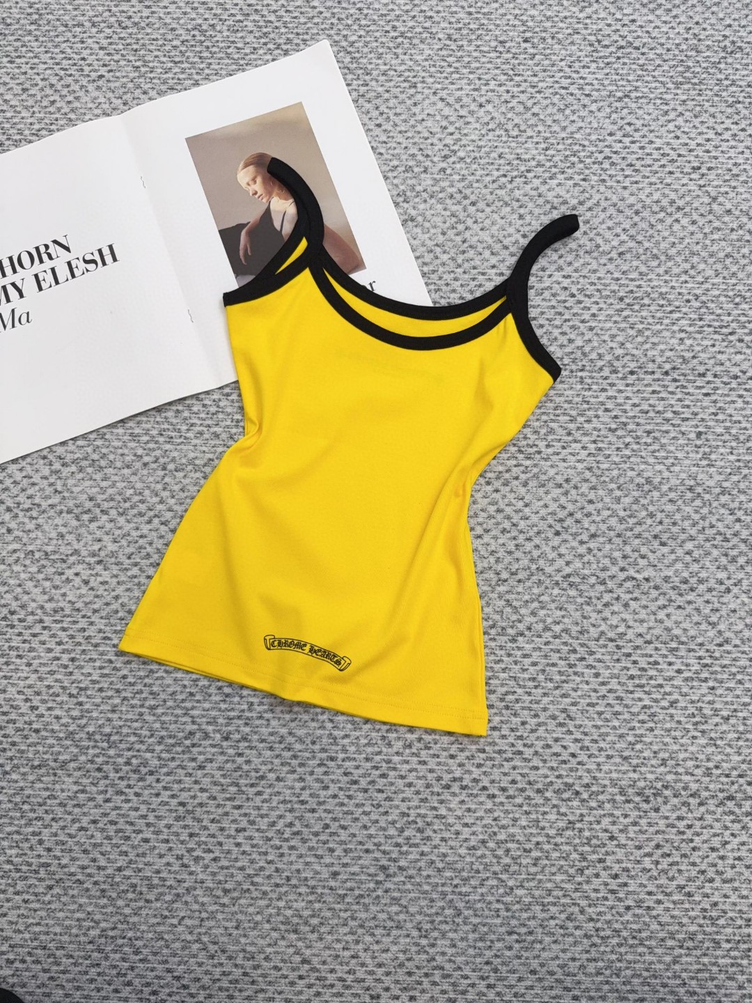 Chrome Hearts 克罗心 logo印花吊带背心 短袖 夏季 女款 白蓝 灰色 黑色 红色 黄色 白绿 A2