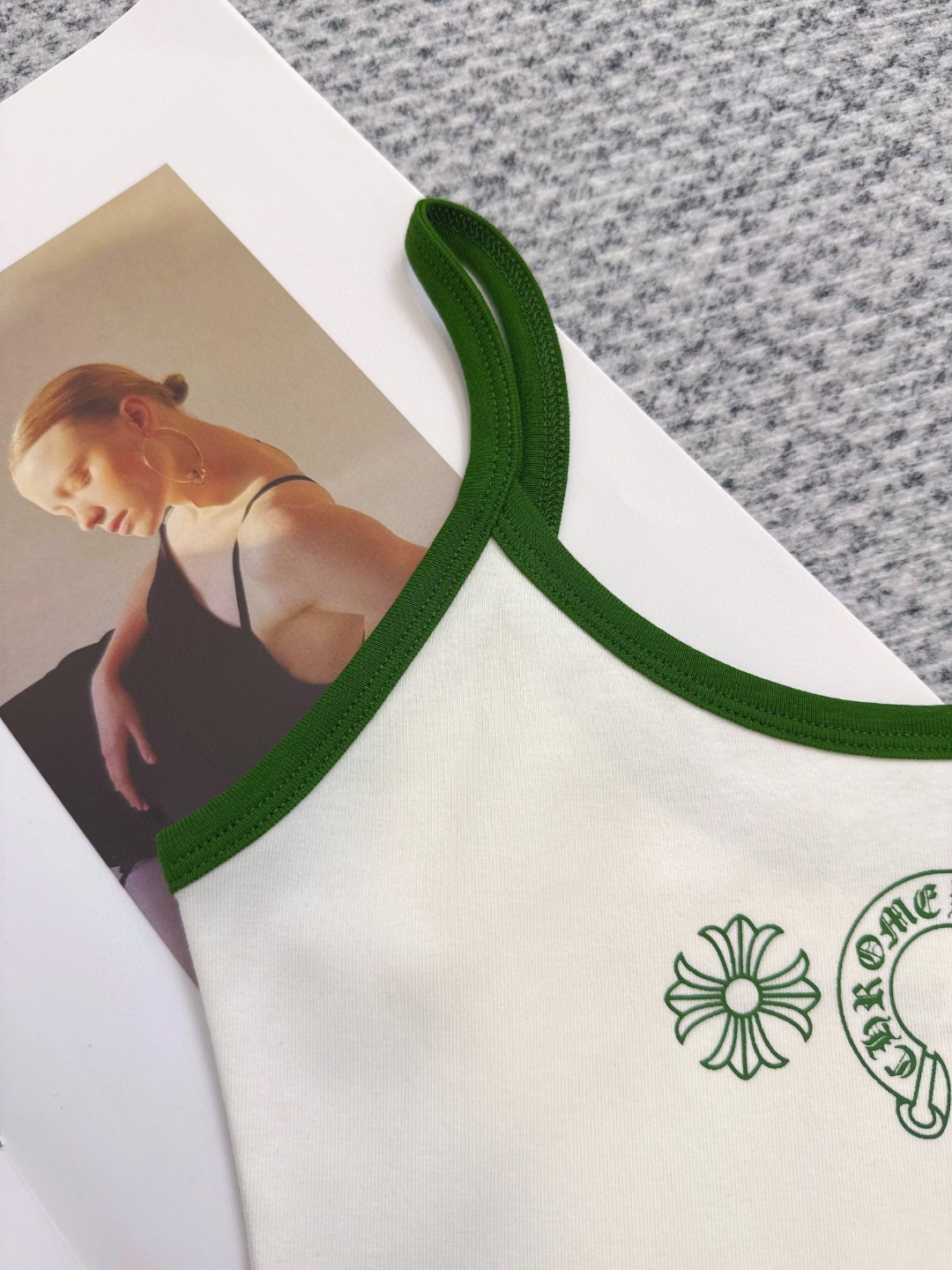 Chrome Hearts 克罗心 logo印花吊带背心 短袖 夏季 女款 白蓝 灰色 黑色 红色 黄色 白绿 A2