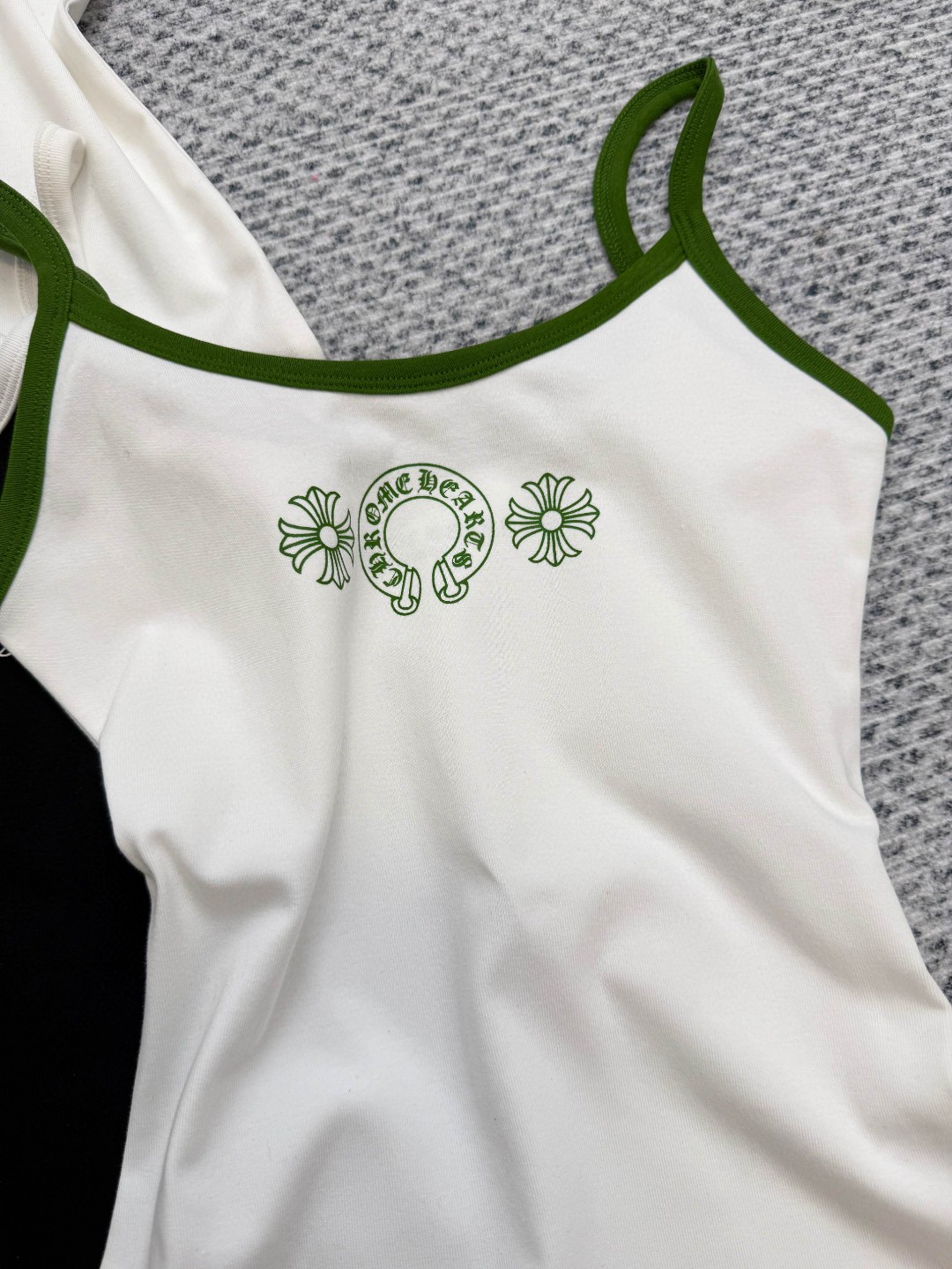 Chrome Hearts 克罗心 logo印花吊带背心 短袖 夏季 女款 白蓝 灰色 黑色 红色 黄色 白绿 A2