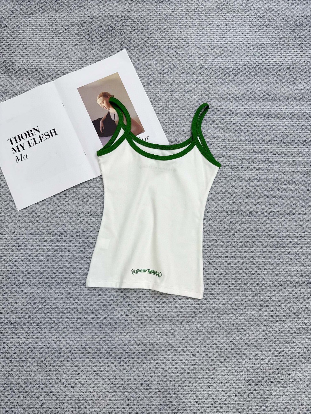 Chrome Hearts 克罗心 logo印花吊带背心 短袖 夏季 女款 白蓝 灰色 黑色 红色 黄色 白绿 A2