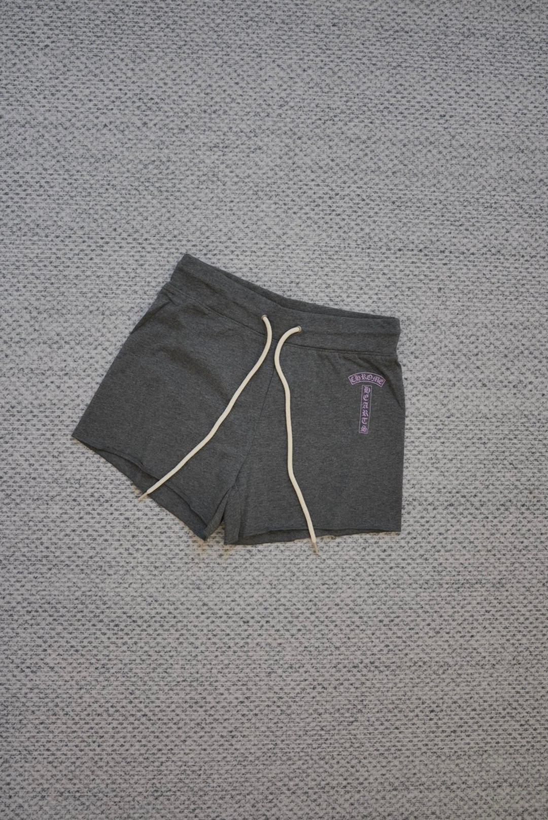 Chrome Hearts 克罗心 紫T行梵文印花松紧腰短裤 裤子 休闲裤 运动裤 夏季 女款 灰色 A2