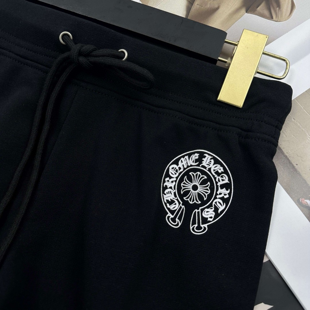 Chrome Hearts 克罗心 Mattyboy联名款 马蹄印花松紧腰短裤 裤子 休闲裤 运动裤 夏季 女款 黑色 白色 A2