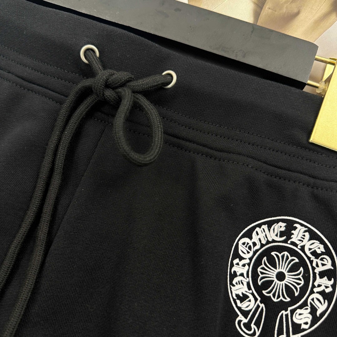 Chrome Hearts 克罗心 Mattyboy联名款 马蹄印花松紧腰短裤 裤子 休闲裤 运动裤 夏季 女款 黑色 白色 A2