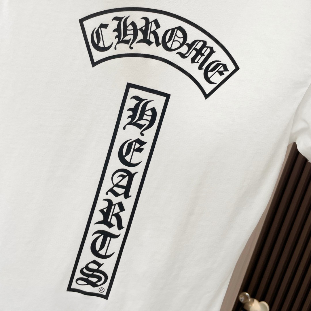 Chrome Hearts 克罗心 马蹄梵文T型印花V领短袖 T恤 夏季 女款 黑色 白色 A2