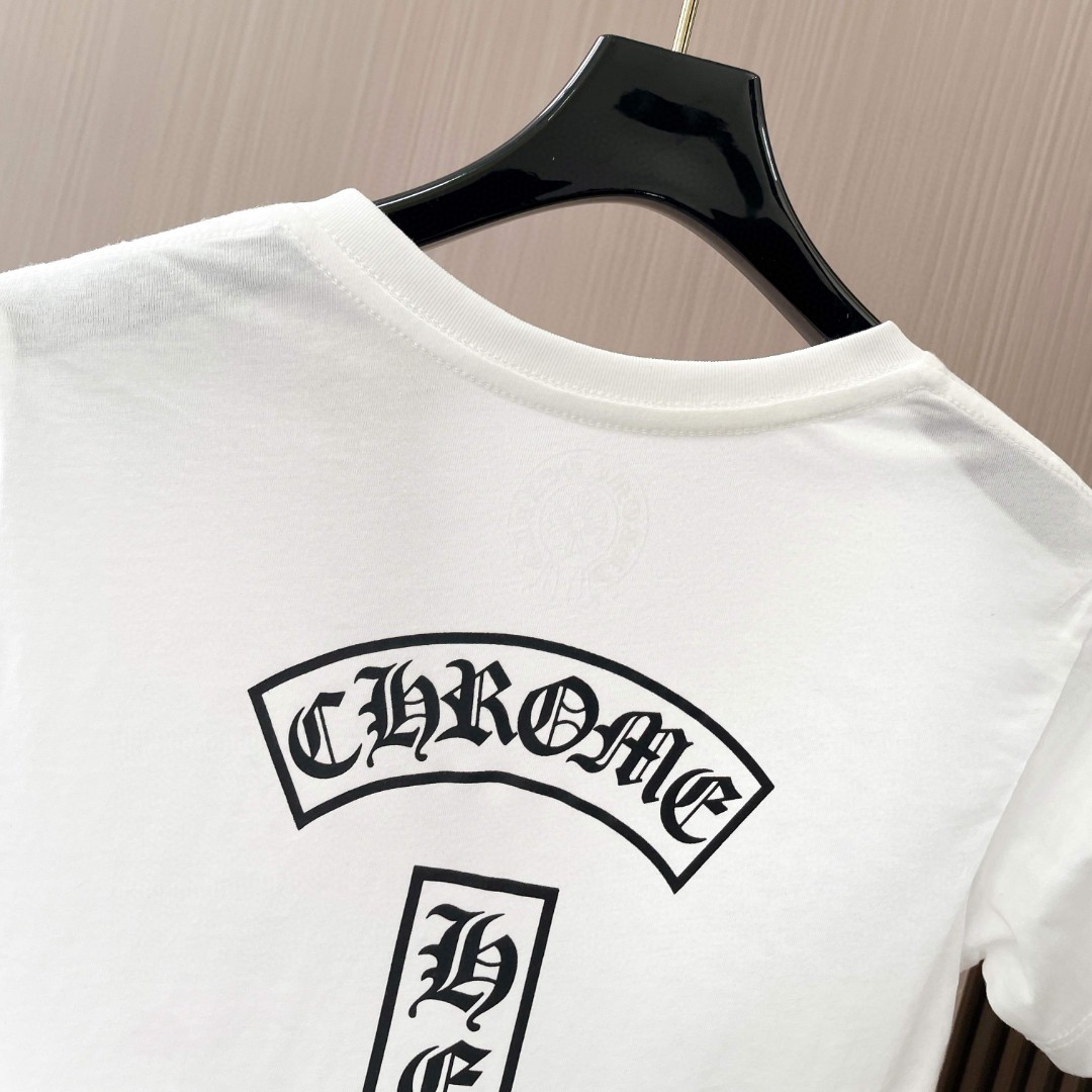 Chrome Hearts 克罗心 马蹄梵文T型印花V领短袖 T恤 夏季 女款 黑色 白色 A2