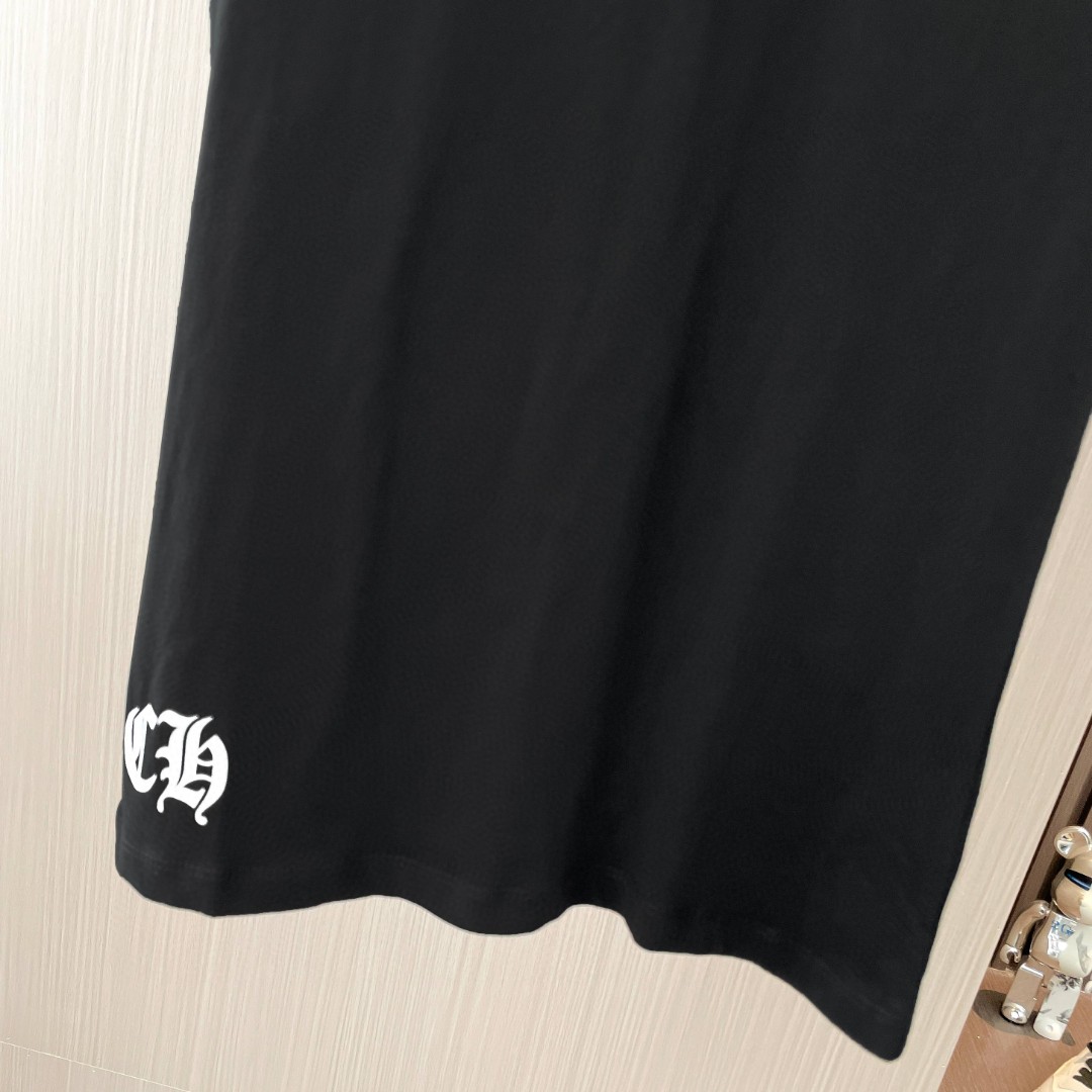 Chrome Hearts 克罗心 马蹄梵文T型印花V领短袖 T恤 夏季 女款 黑色 白色 A2