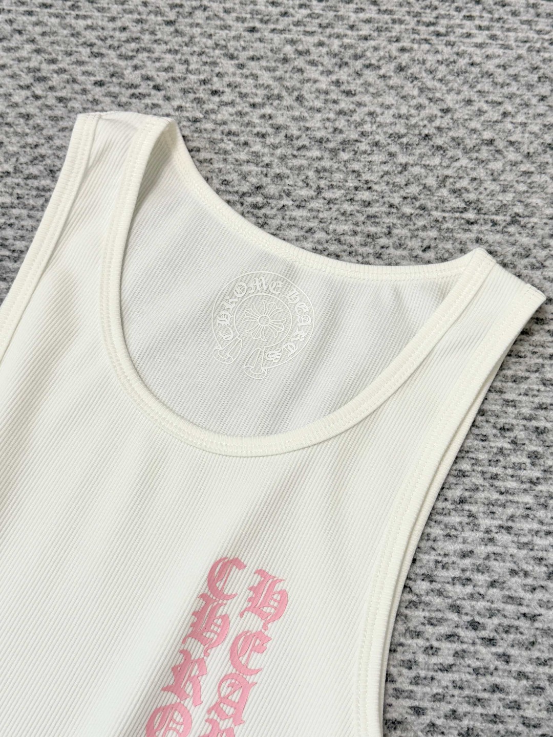 Chrome Hearts 克罗心 限定粉字梵文背心裙 白色 A0