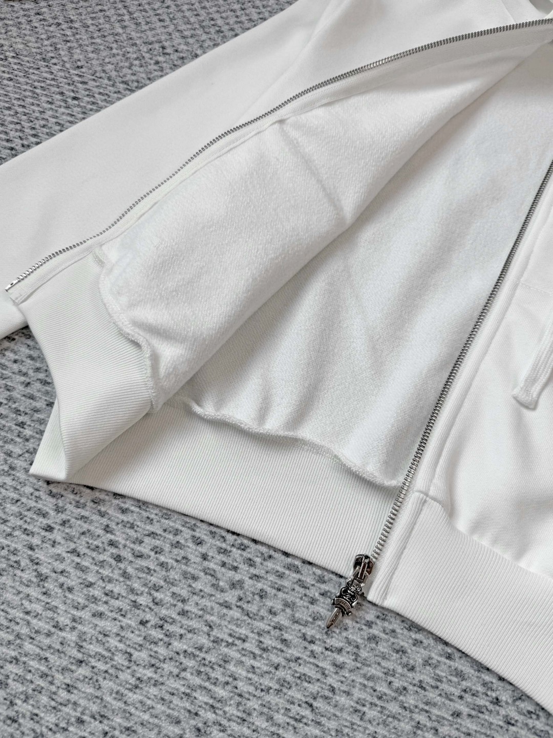 Chrome Hearts 克罗心 船锚印花拉链连帽卫衣 短款 外套 女款 白色 B0