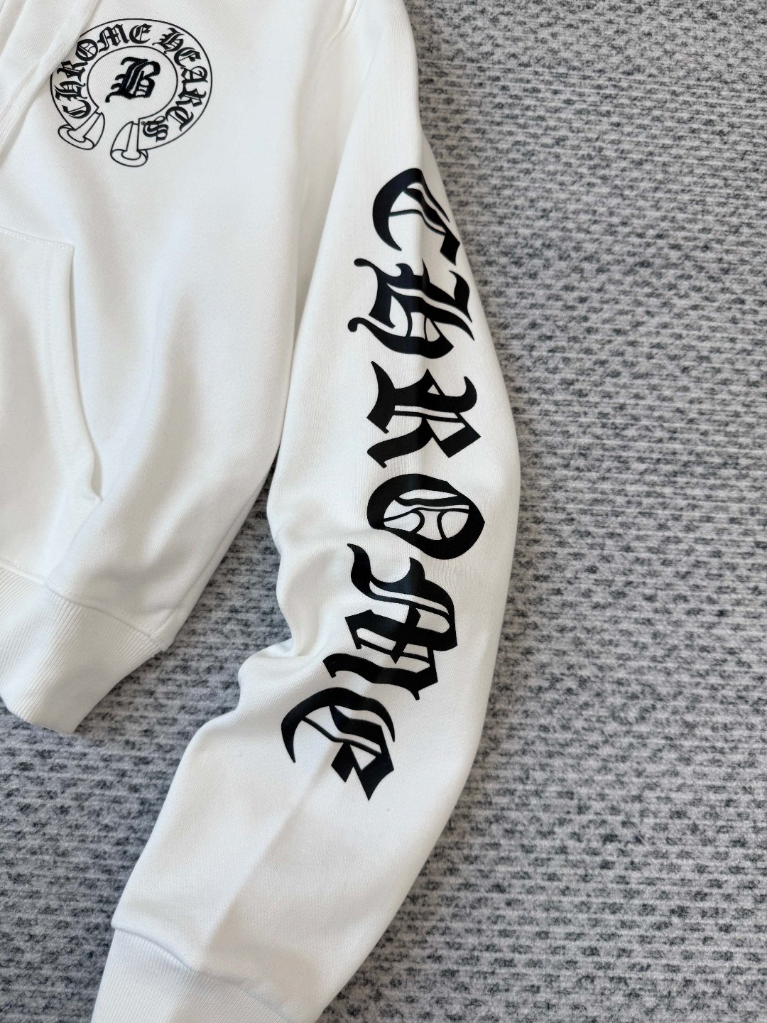 Chrome Hearts 克罗心 马蹄印花拉链连帽卫衣 短款 外套 女款 白色 B0