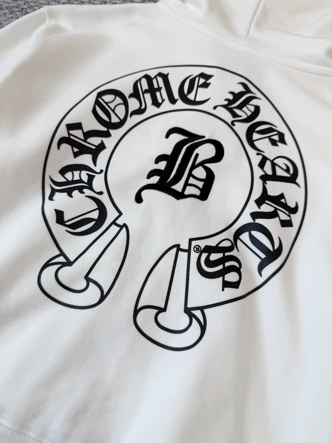 Chrome Hearts 克罗心 马蹄印花拉链连帽卫衣 短款 外套 女款 白色 B0