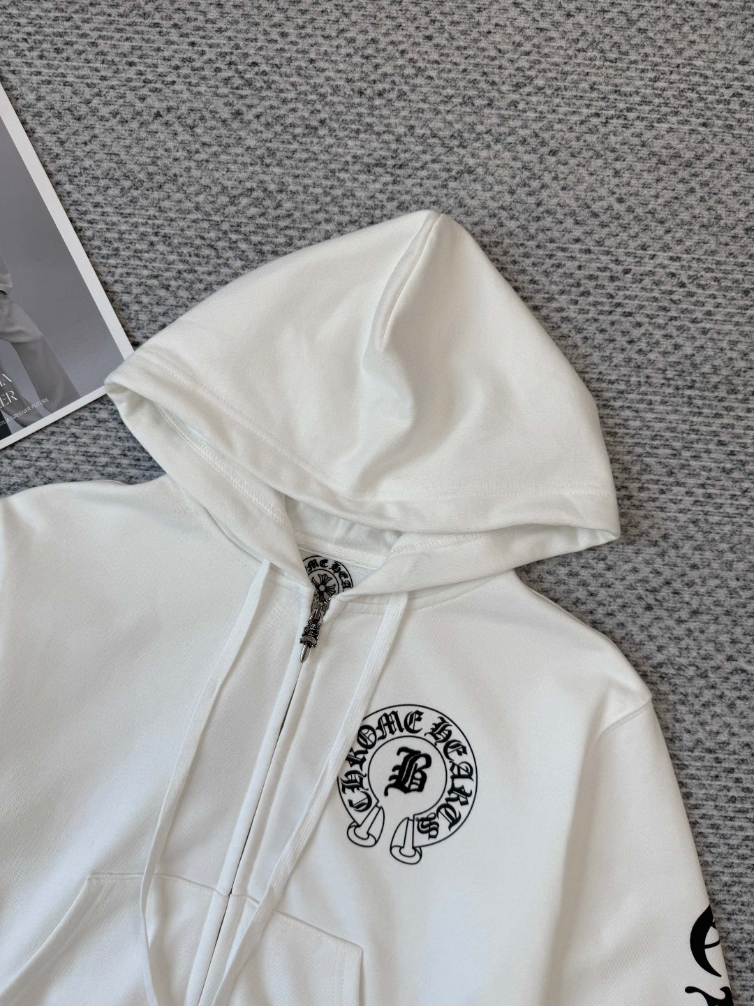 Chrome Hearts 克罗心 马蹄印花拉链连帽卫衣 短款 外套 女款 白色 B0