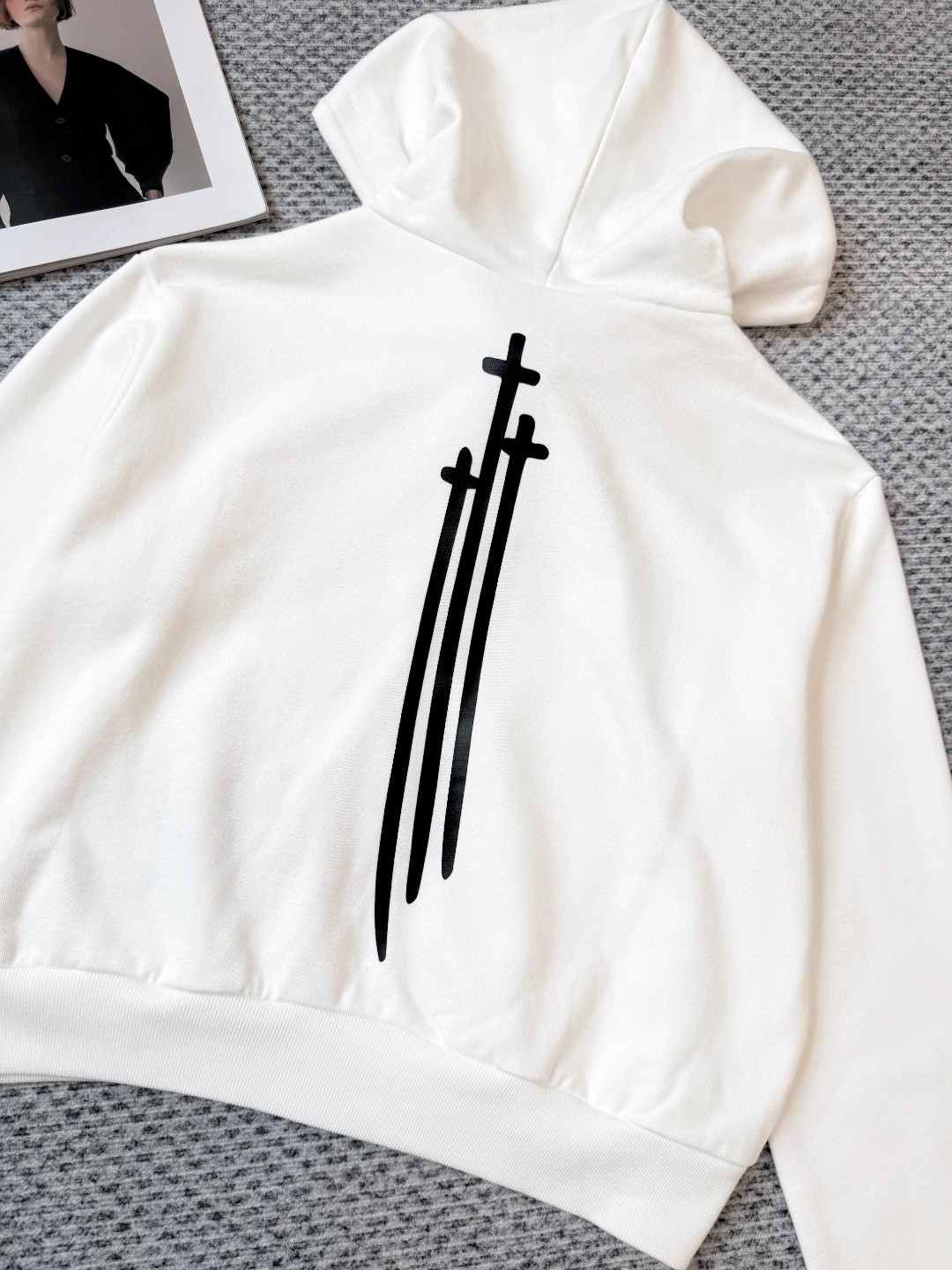 Chrome Hearts 克罗心 梵文印花拉链连帽卫衣 短款 外套 女款 白色 B0