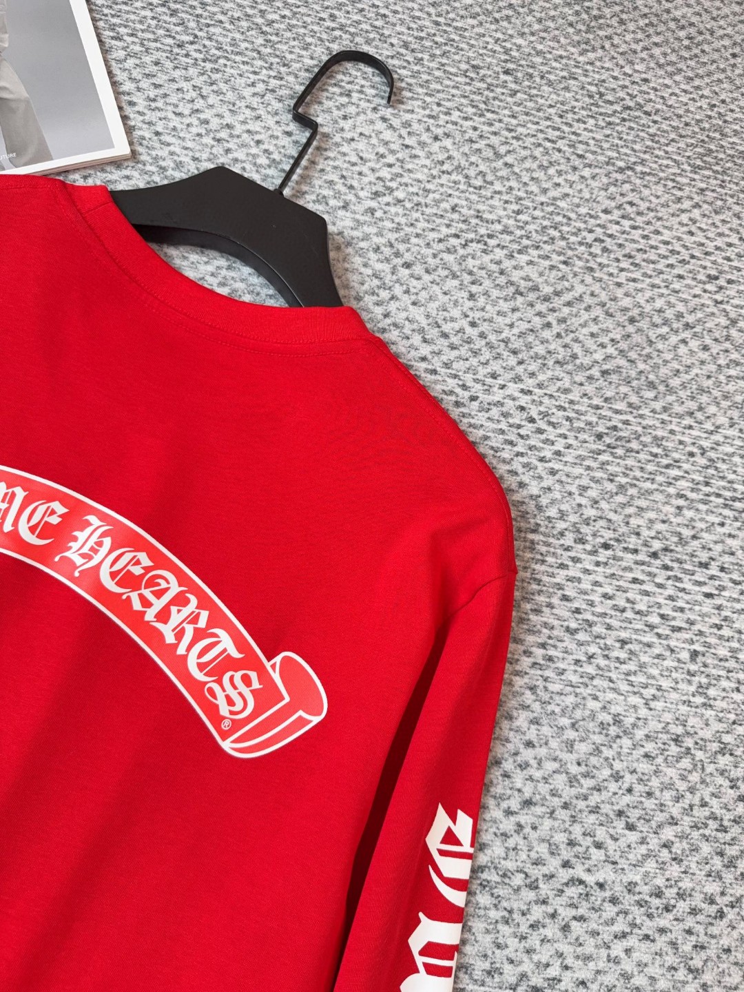 Chrome Hearts 克罗心 新年经典马蹄卷轴长袖T恤 打底衫 红色 A5