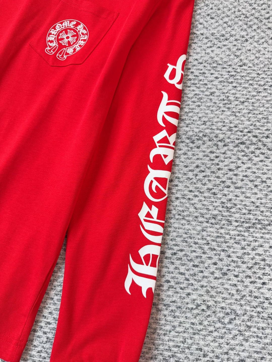 Chrome Hearts 克罗心 新年经典马蹄卷轴长袖T恤 打底衫 红色 A5