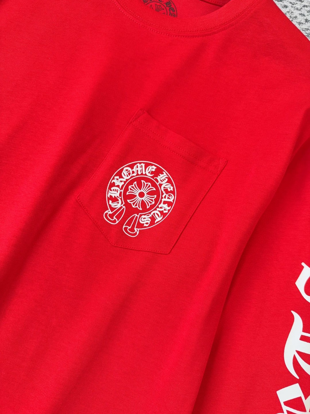 Chrome Hearts 克罗心 新年经典马蹄卷轴长袖T恤 打底衫 红色 A5