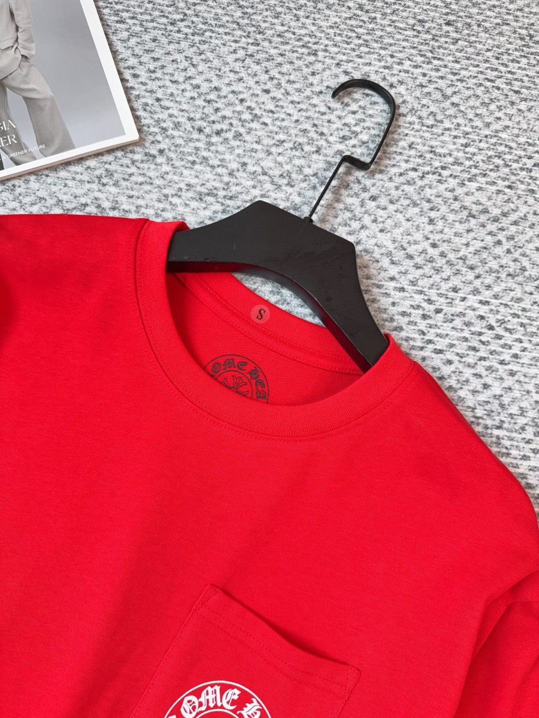 Chrome Hearts 克罗心 新年经典马蹄卷轴长袖T恤 打底衫 红色 A5