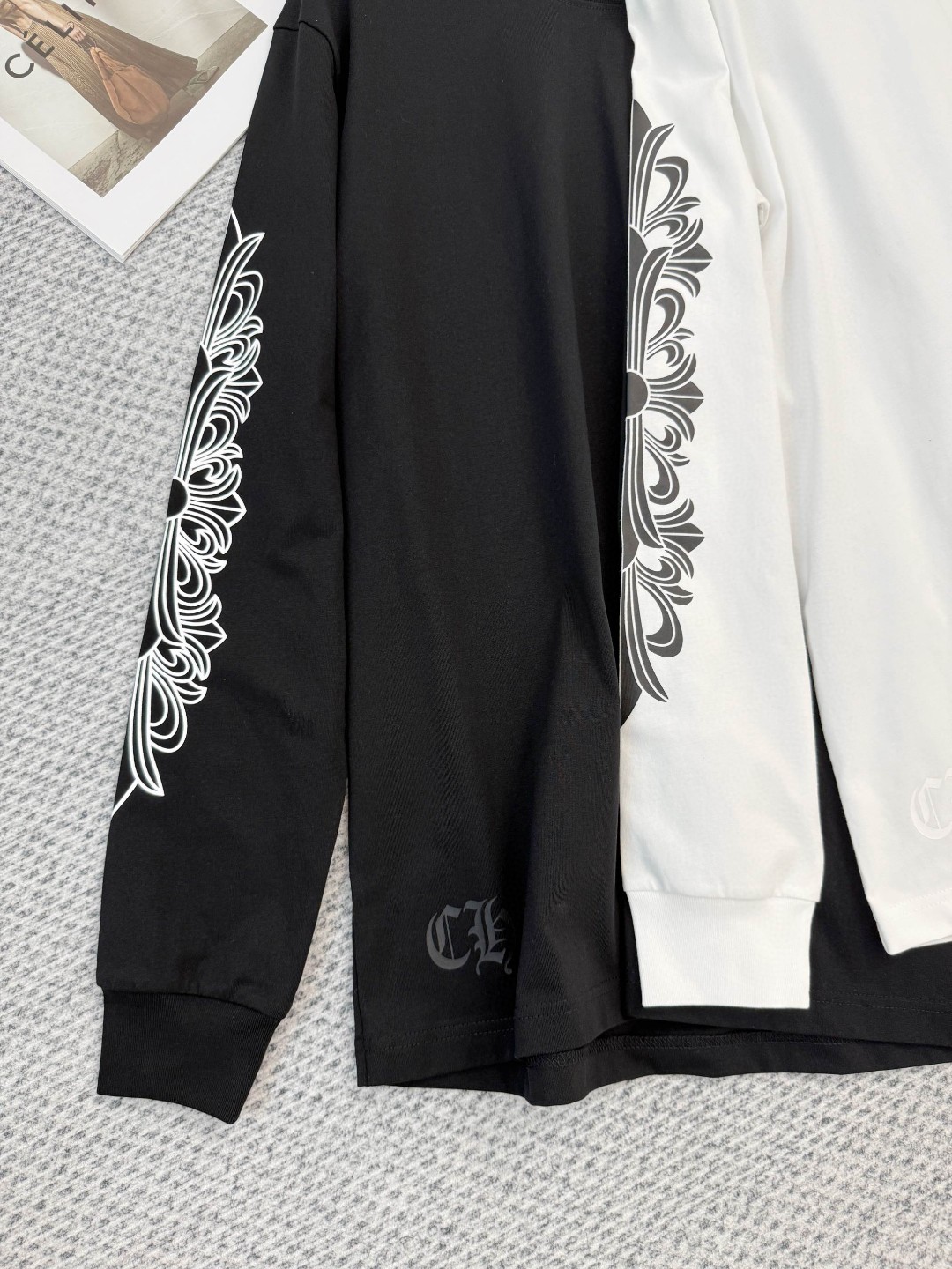 Chrome Hearts 克罗心 克罗心鸾花长袖T恤 打底衫 女款 白色 黑色 A5