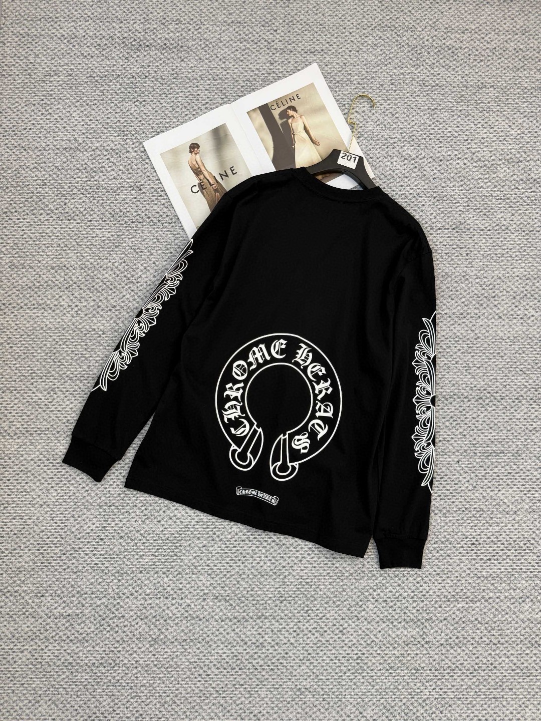 Chrome Hearts 克罗心 克罗心鸾花长袖T恤 打底衫 女款 白色 黑色 A5